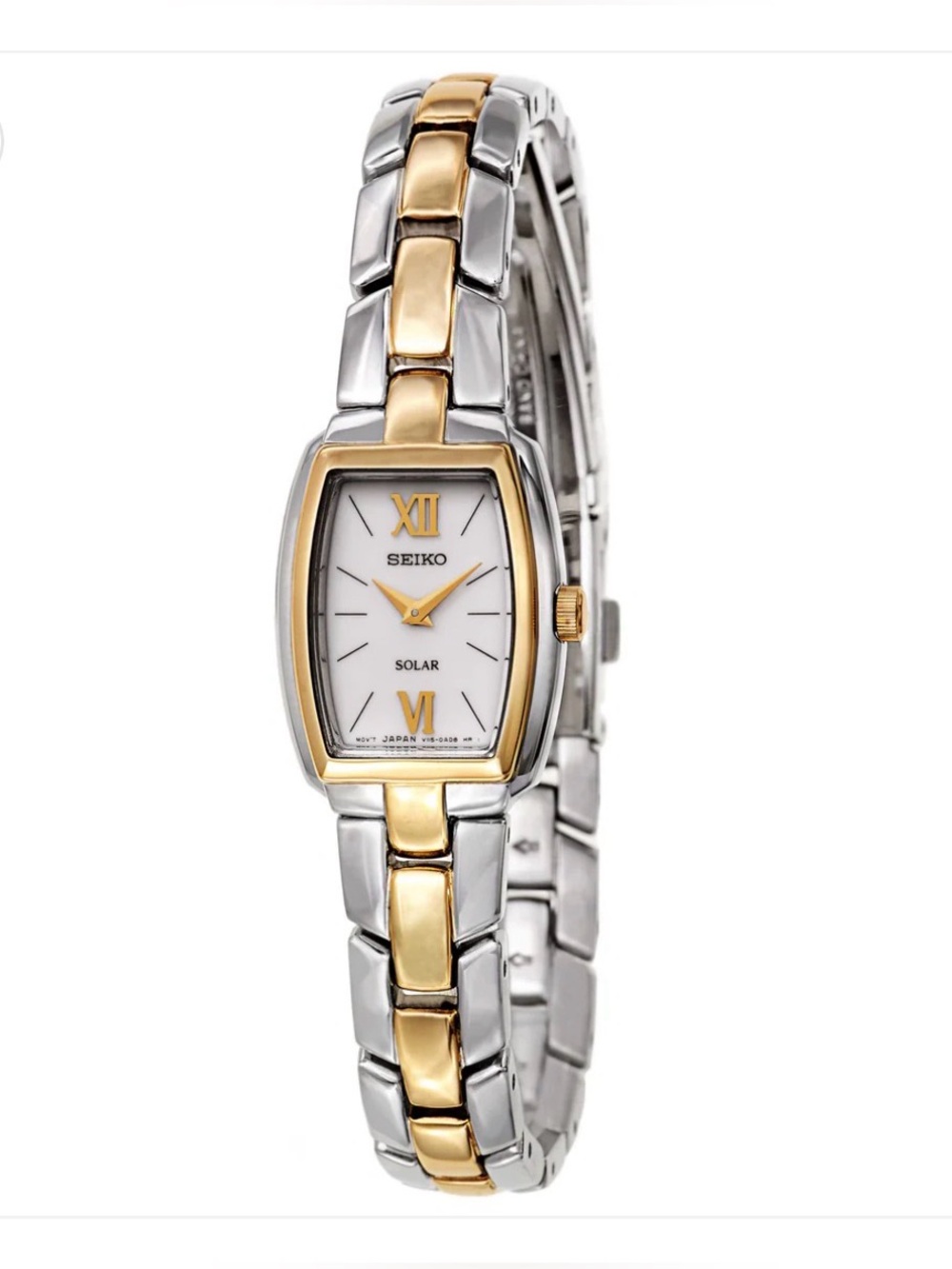 Seiko Women's Solar White Dial Two Tone Watch SUP070